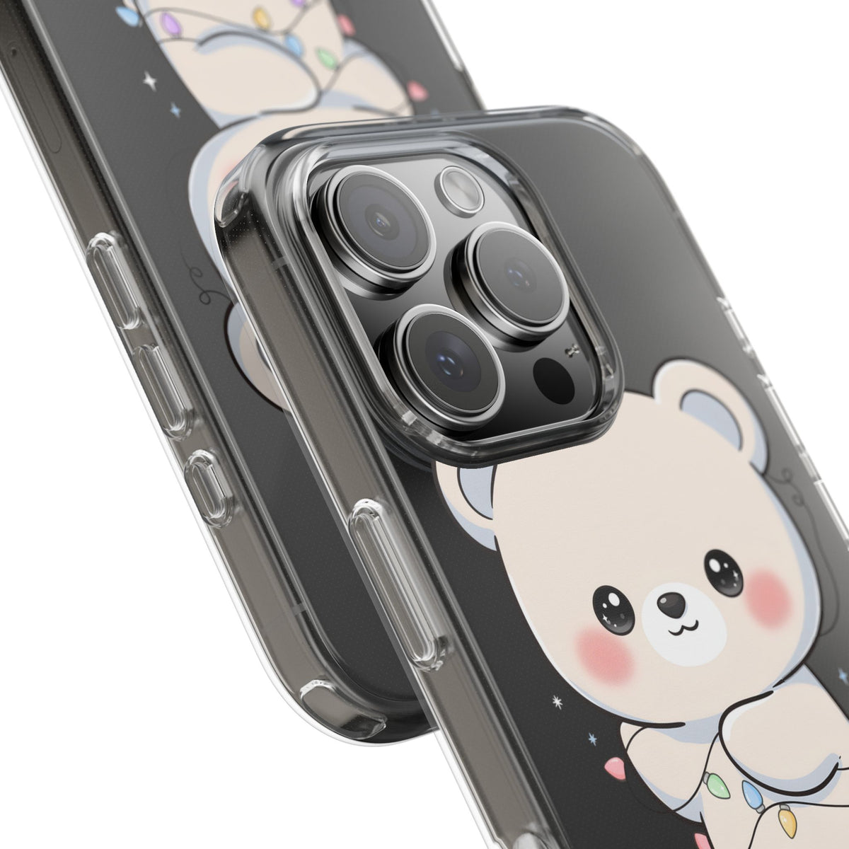 Kawaii Polar Bear Phone Case with Fairy Lights