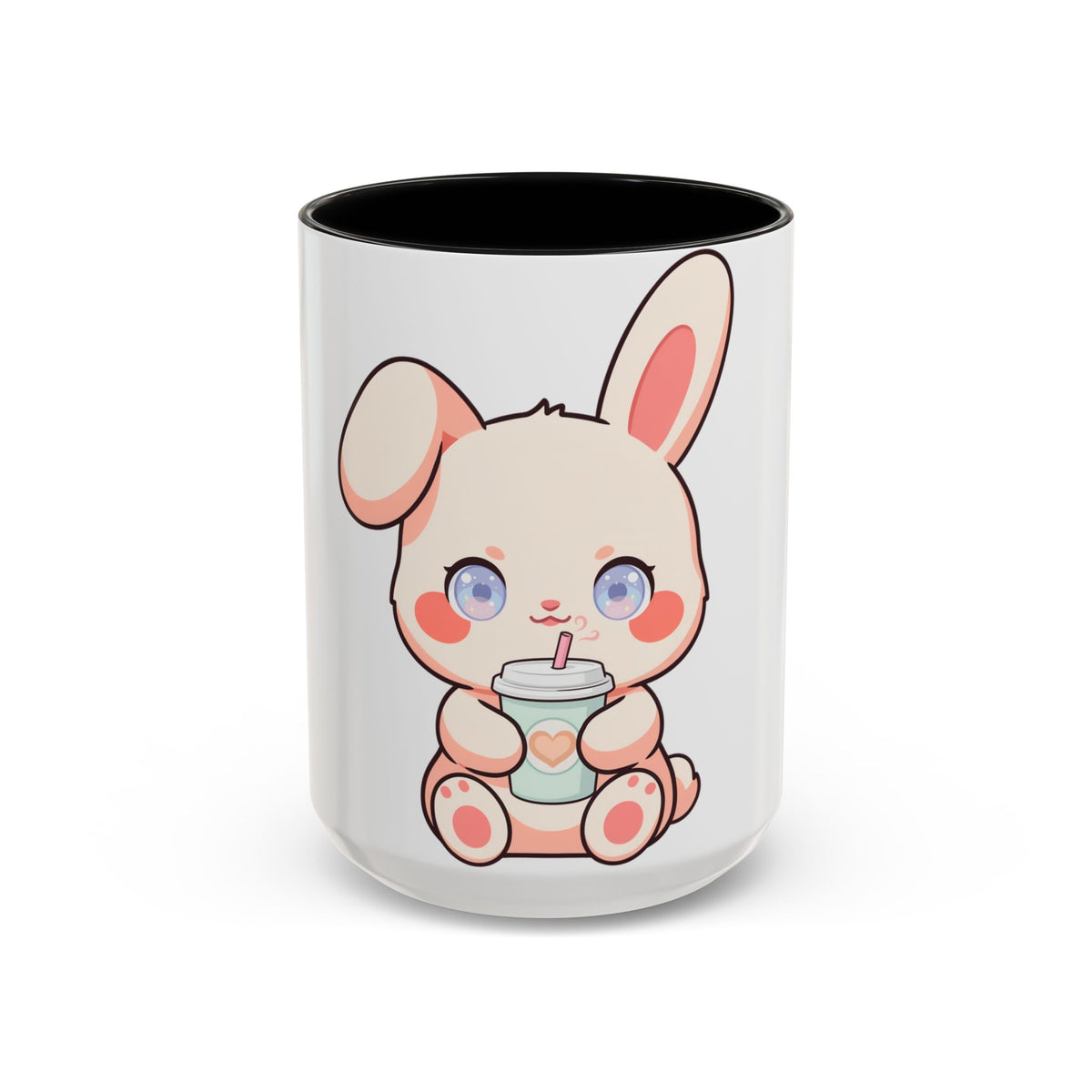 Kawaii Bunny Coffee Mug, Cute Latte Lover Accent Mug