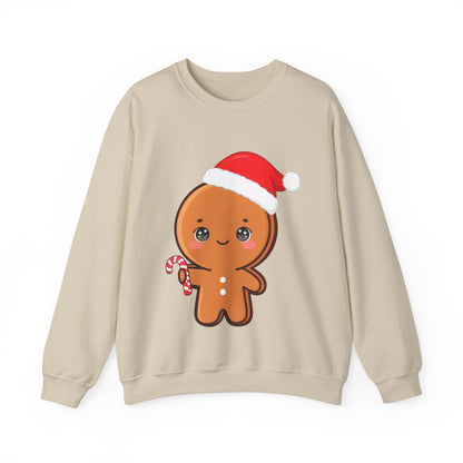 Christmas Gingerbread Sweatshirt, Cute Kawaii Holiday Crewneck