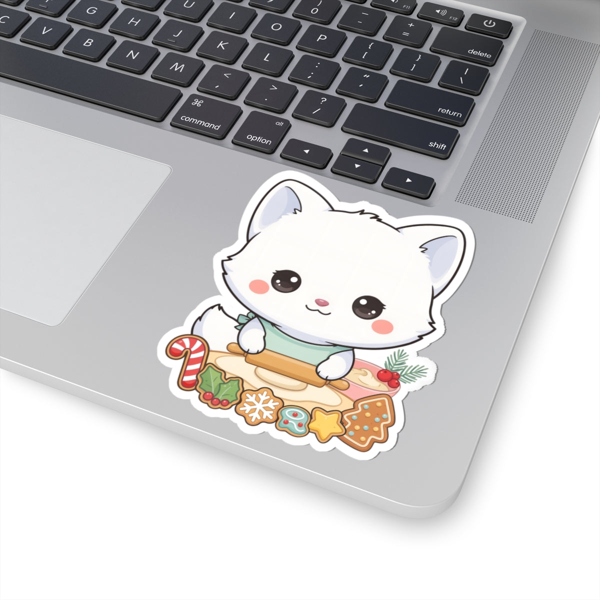 Christmas Fox Sticker: Kawaii Arctic Baker