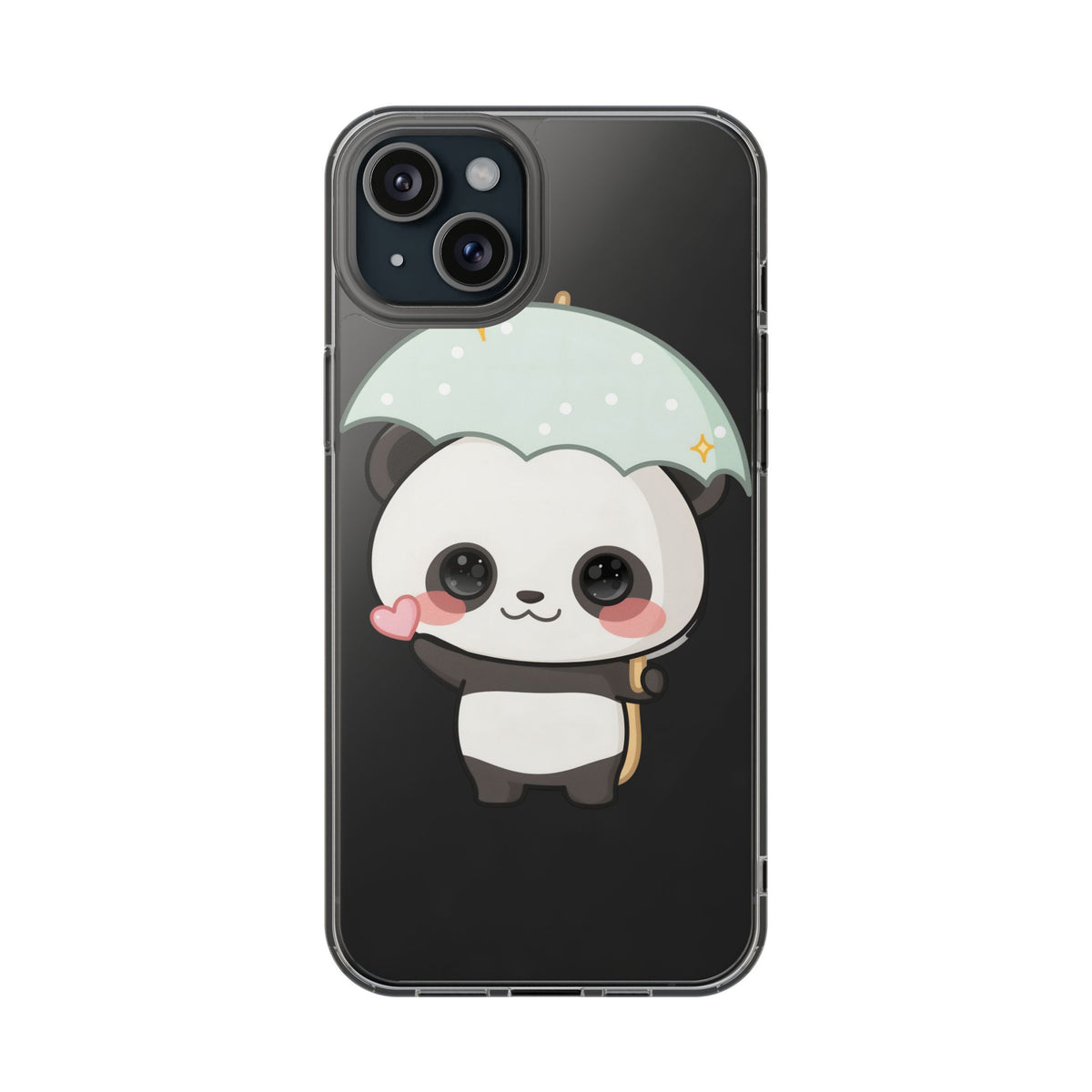 Kawaii Panda Clear Impact-Resistant Phone Case
