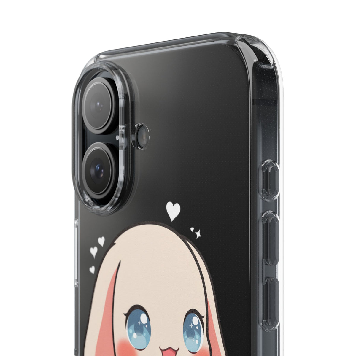 Kawaii Bunny Sushi Phone Case, Clear Impact-Resistant