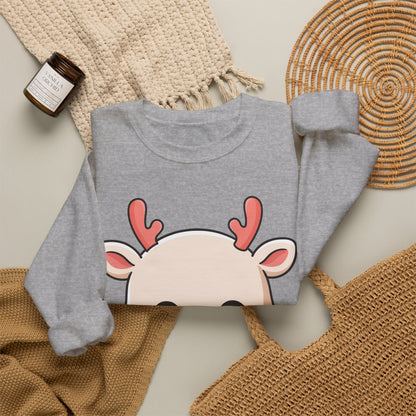 Kawaii Christmas Reindeer Sweatshirt for Holiday Fans