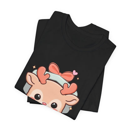 Kawaii Reindeer T-Shirt – Cute Gift Box Christmas Tee