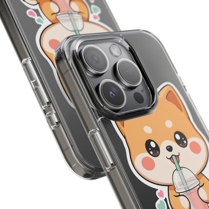 Kawaii Shiba Inu Phone Case for Bubble Tea Lovers