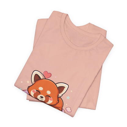 Kawaii Red Panda T-Shirt, Cute Sleeping Animal Tee
