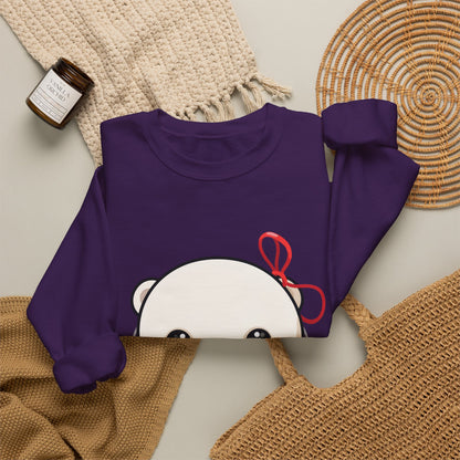 Kawaii Polar Bear Sweatshirt, Jingle Bell Holiday Crewneck