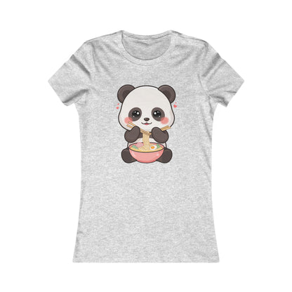 Kawaii Panda Ramen Women's Tee, Cute Noodle Lover Shirt