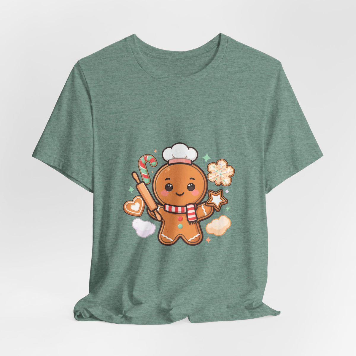 Gingerbread Baker Christmas Tee, Cute Kawaii Holiday Shirt
