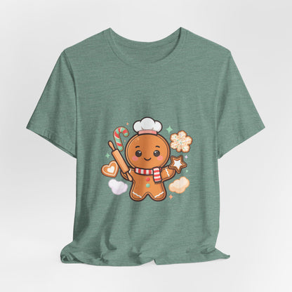 Gingerbread Baker Christmas Tee, Cute Kawaii Holiday Shirt