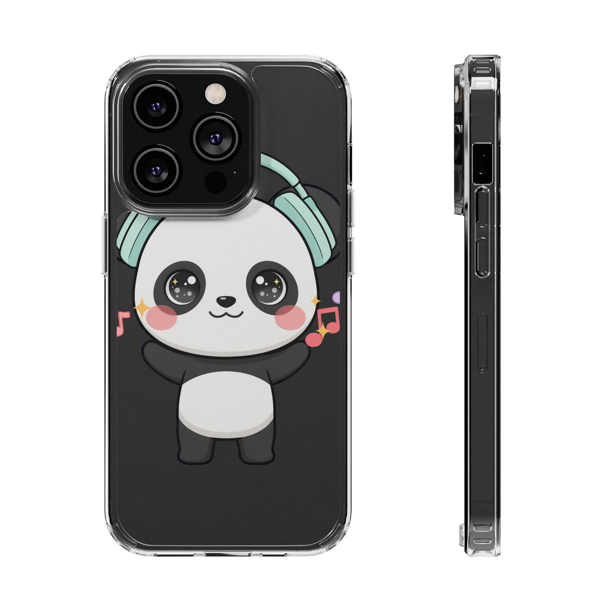 Kawaii Panda Phone Case with Headphones