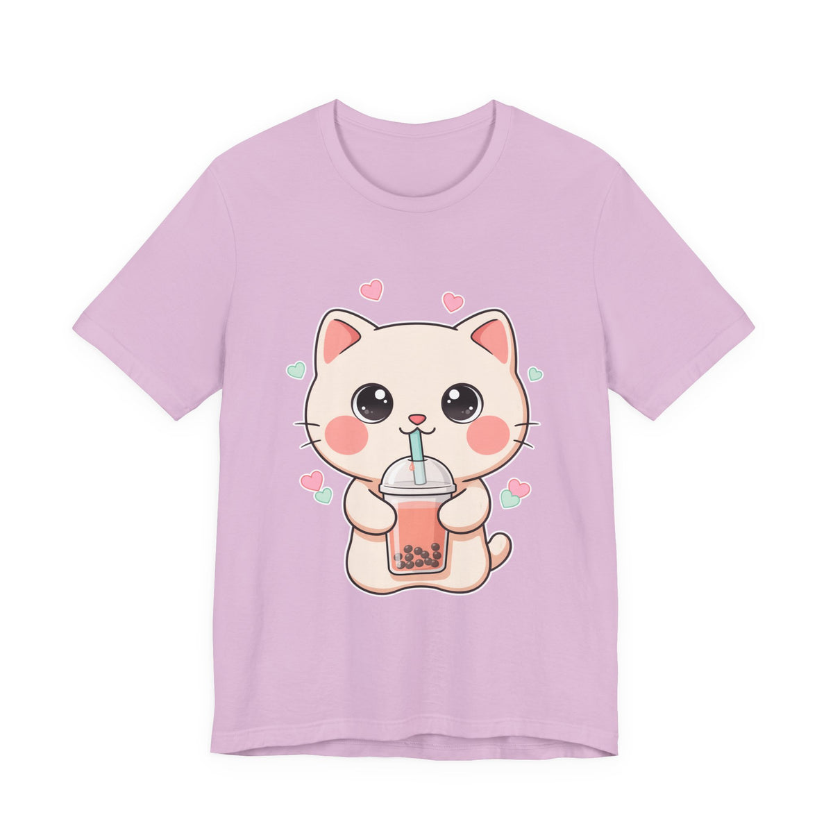 Kawaii Bubble Tea Cat T-Shirt for Cat and Boba Lovers