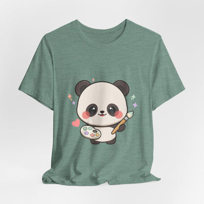 Kawaii Panda Artist T-Shirt for Creative Panda Fans