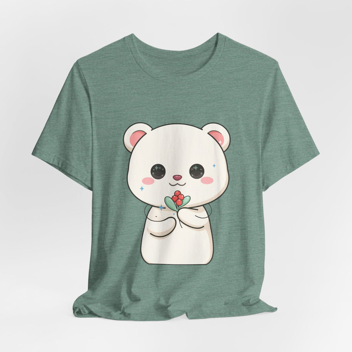 Kawaii Polar Bear Christmas T-Shirt for Cute Holiday Fans