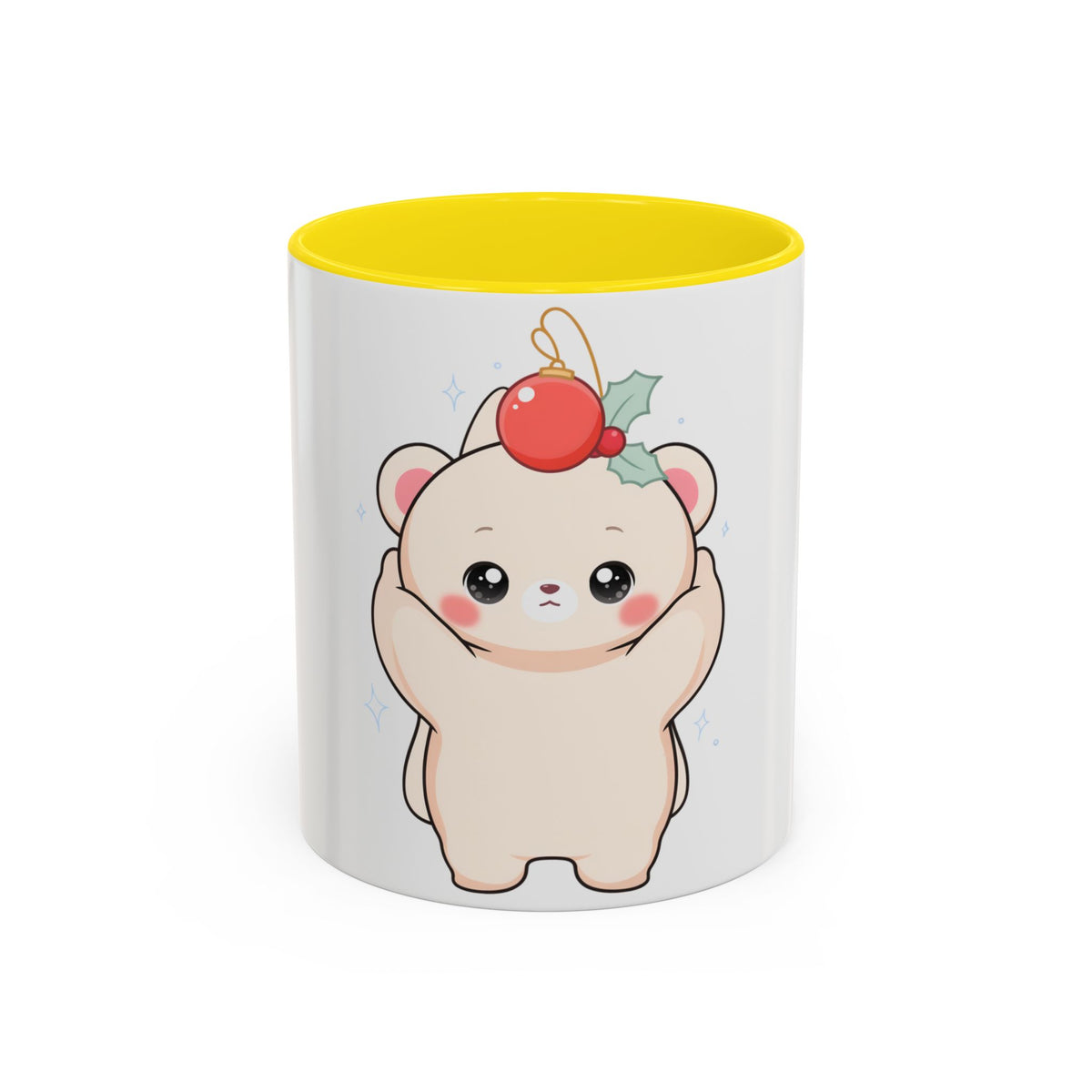 Christmas Polar Bear Mug, Cute Holiday Accent Coffee Mug