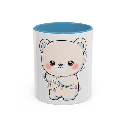 Kawaii Polar Bear Mug, Festive Holiday Gift