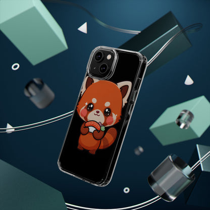 Red Panda Sushi Phone Case, Cute Kawaii Clear Case