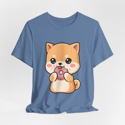 Kawaii Shiba Inu Donut Unisex Jersey Short Sleeve Tee