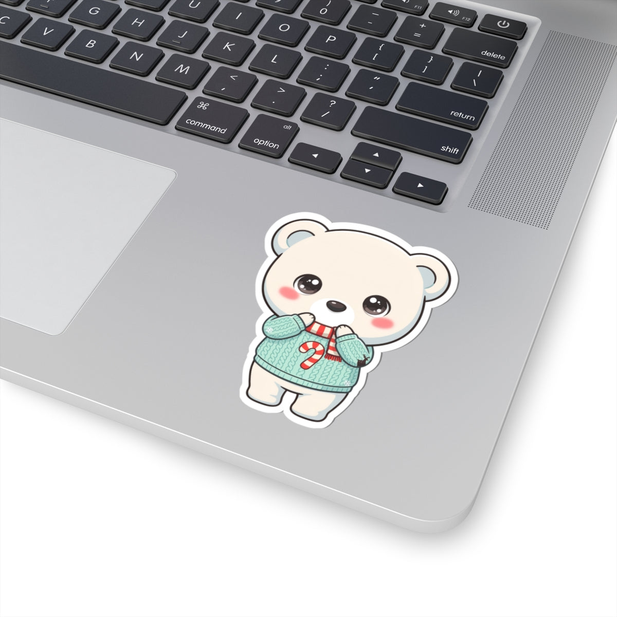 Kawaii Polar Bear Christmas Sticker for Cozy Holiday Cheer