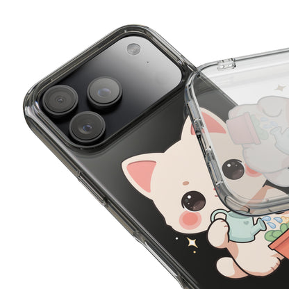 Kawaii Cat Phone Case, Cute Plant Lover Gift
