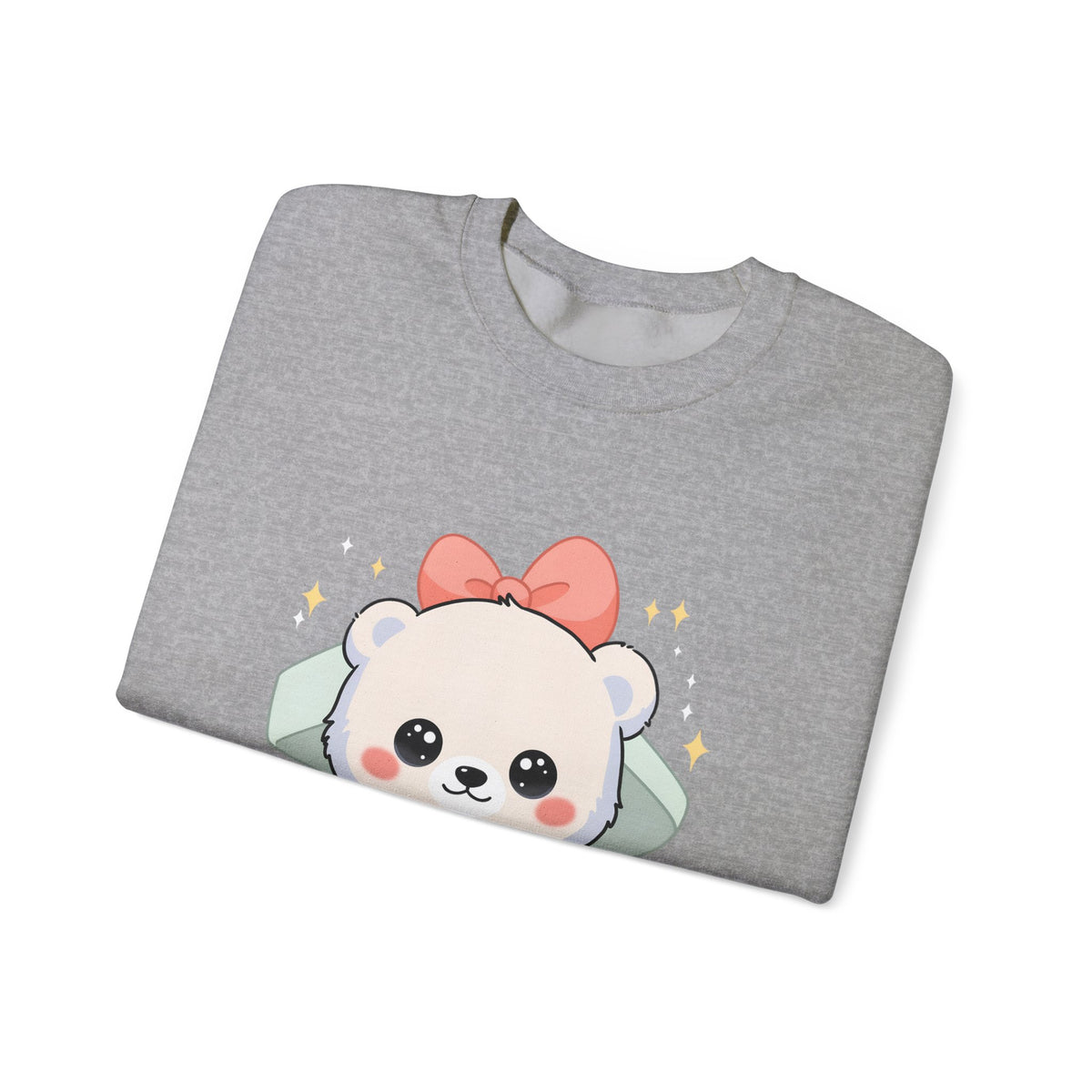 Kawaii Polar Bear Sweatshirt, Cute Gift Box Cub