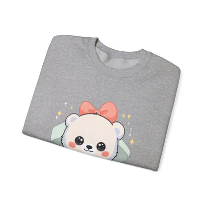 Kawaii Polar Bear Sweatshirt, Cute Gift Box Cub