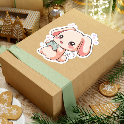 Gamer Bunny Sticker, Cute Kawaii Video Game Decor