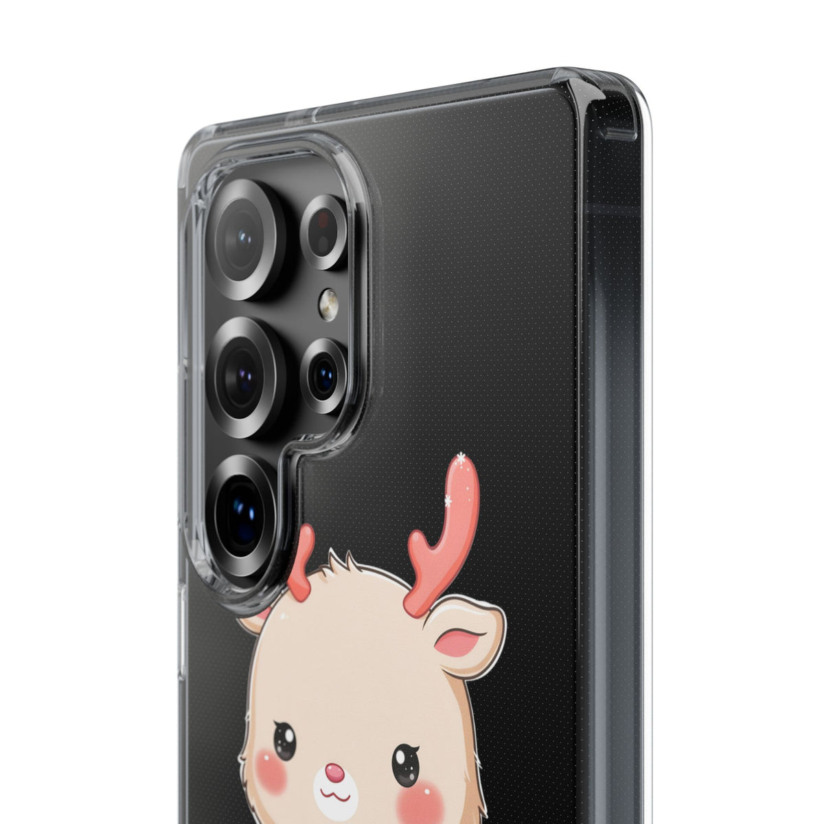 Kawaii Reindeer Clear Impact-Resistant Phone Case