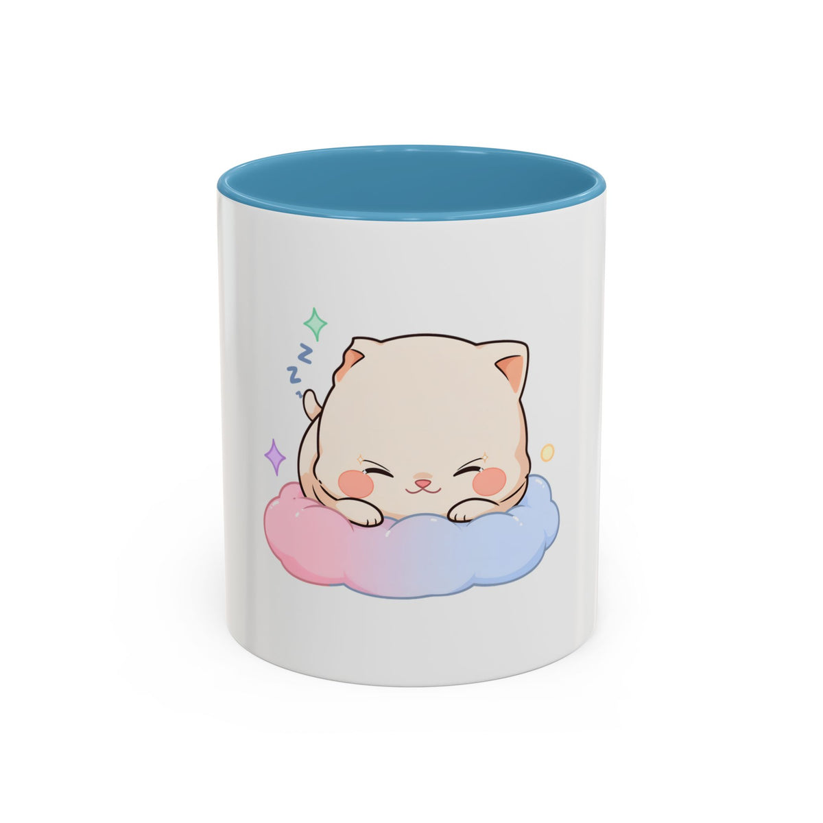 Kawaii Sleeping Cat Accent Coffee Mug
