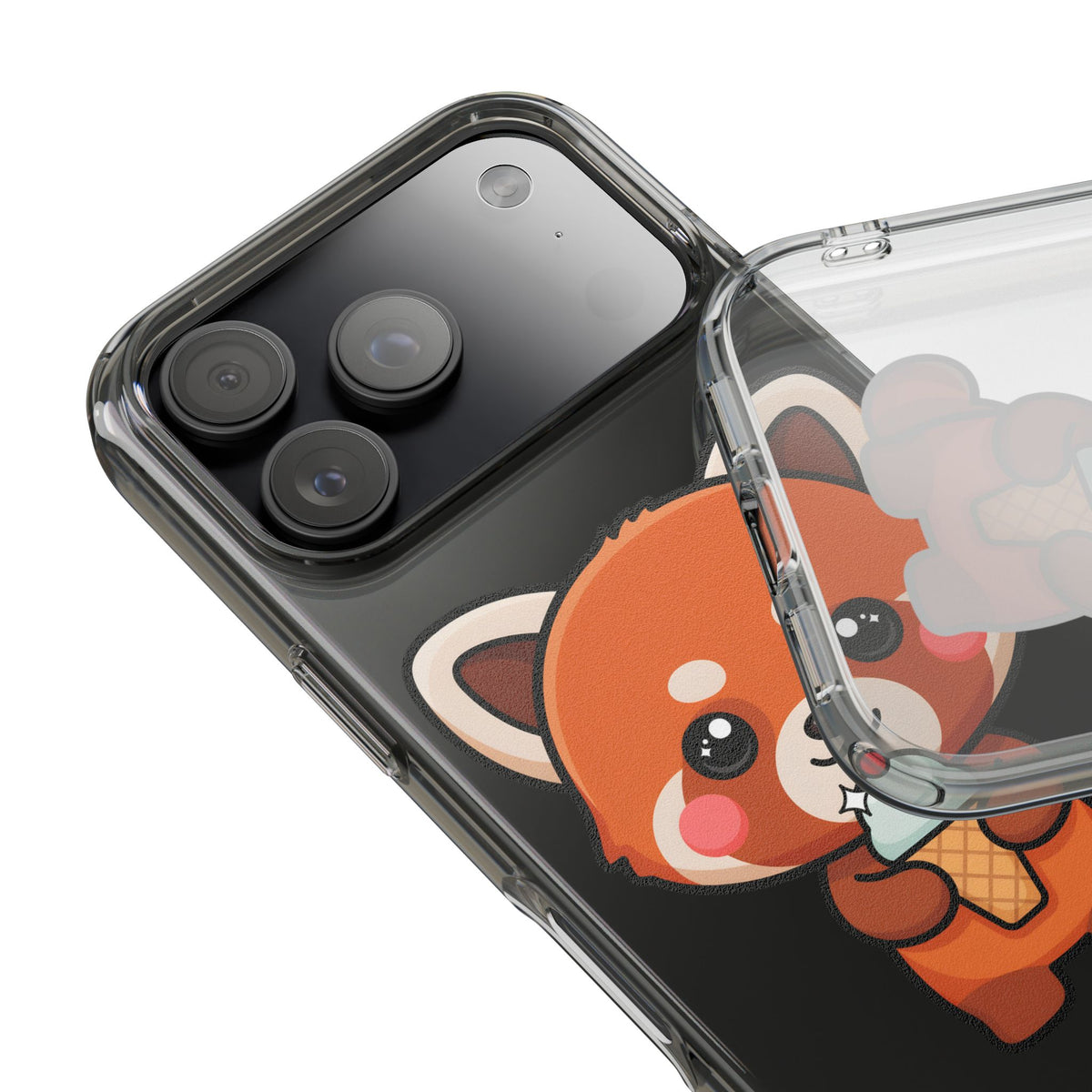 Kawaii Red Panda Phone Case with Ice Cream