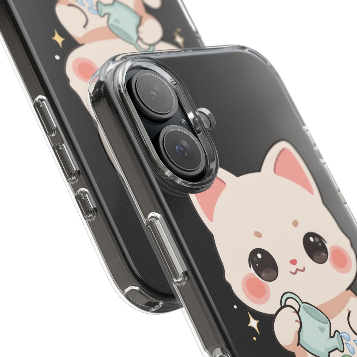 Kawaii Cat Phone Case, Cute Plant Lover Gift