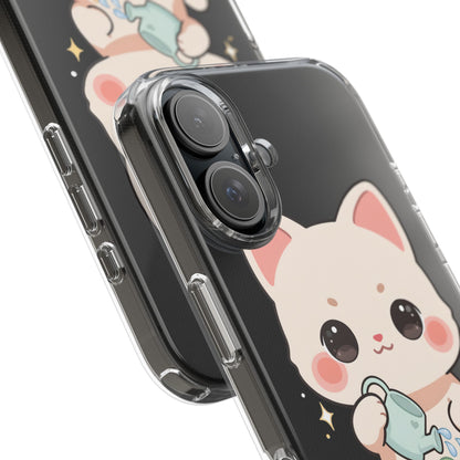 Kawaii Cat Phone Case, Cute Plant Lover Gift