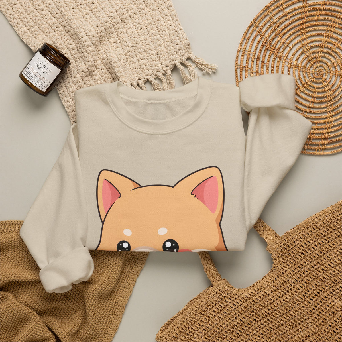 Reading Shiba Inu Sweatshirt, Cute Kawaii Book Lover Gift