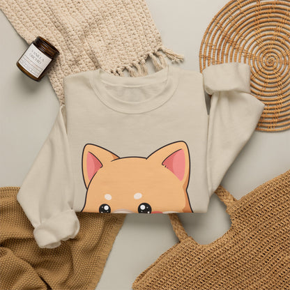 Reading Shiba Inu Sweatshirt, Cute Kawaii Book Lover Gift