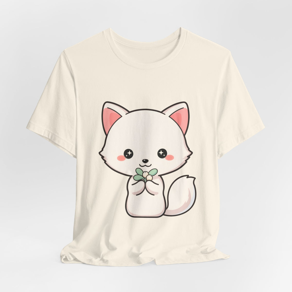 Christmas Fox T-Shirt, Cute Mistletoe Kawaii Tee
