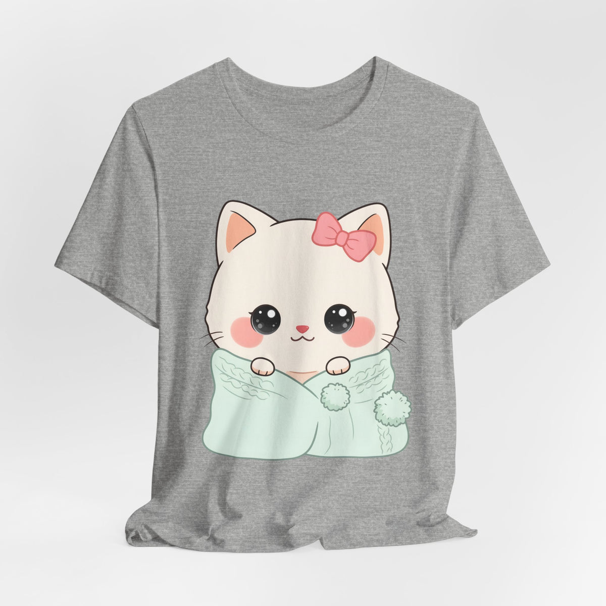 Kawaii Cat T-Shirt, Cozy Blanket Kitty for Cat Lovers