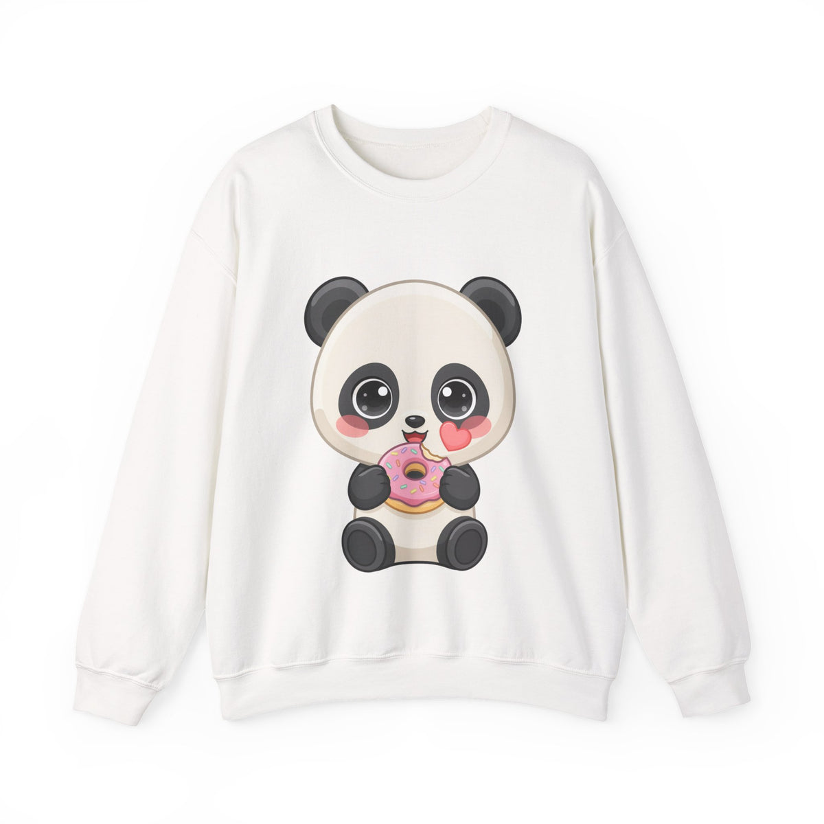 Kawaii Panda Donut Sweatshirt, Cute Chibi Crewneck