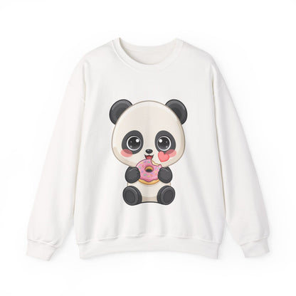 Kawaii Panda Donut Sweatshirt, Cute Chibi Crewneck