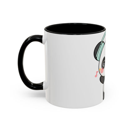 Kawaii Panda Music Mug, Colorful Accent Coffee Mug