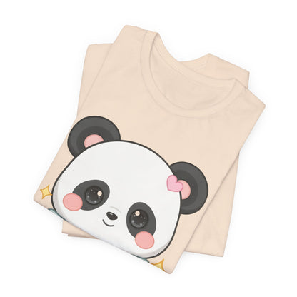 Kawaii Panda T-Shirt, Cozy Blanket Chibi Animal Tee
