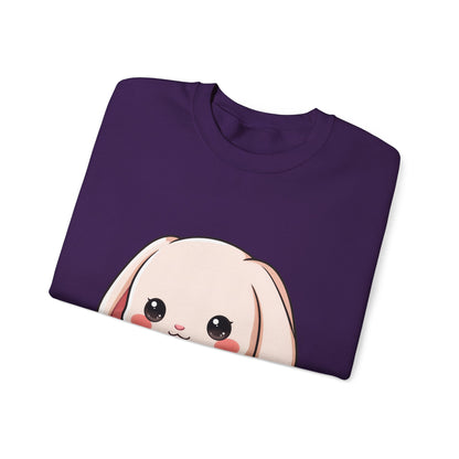 Kawaii Bunny Sweatshirt, Cute Heart Hug Crewneck