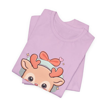 Kawaii Reindeer T-Shirt – Cute Gift Box Christmas Tee