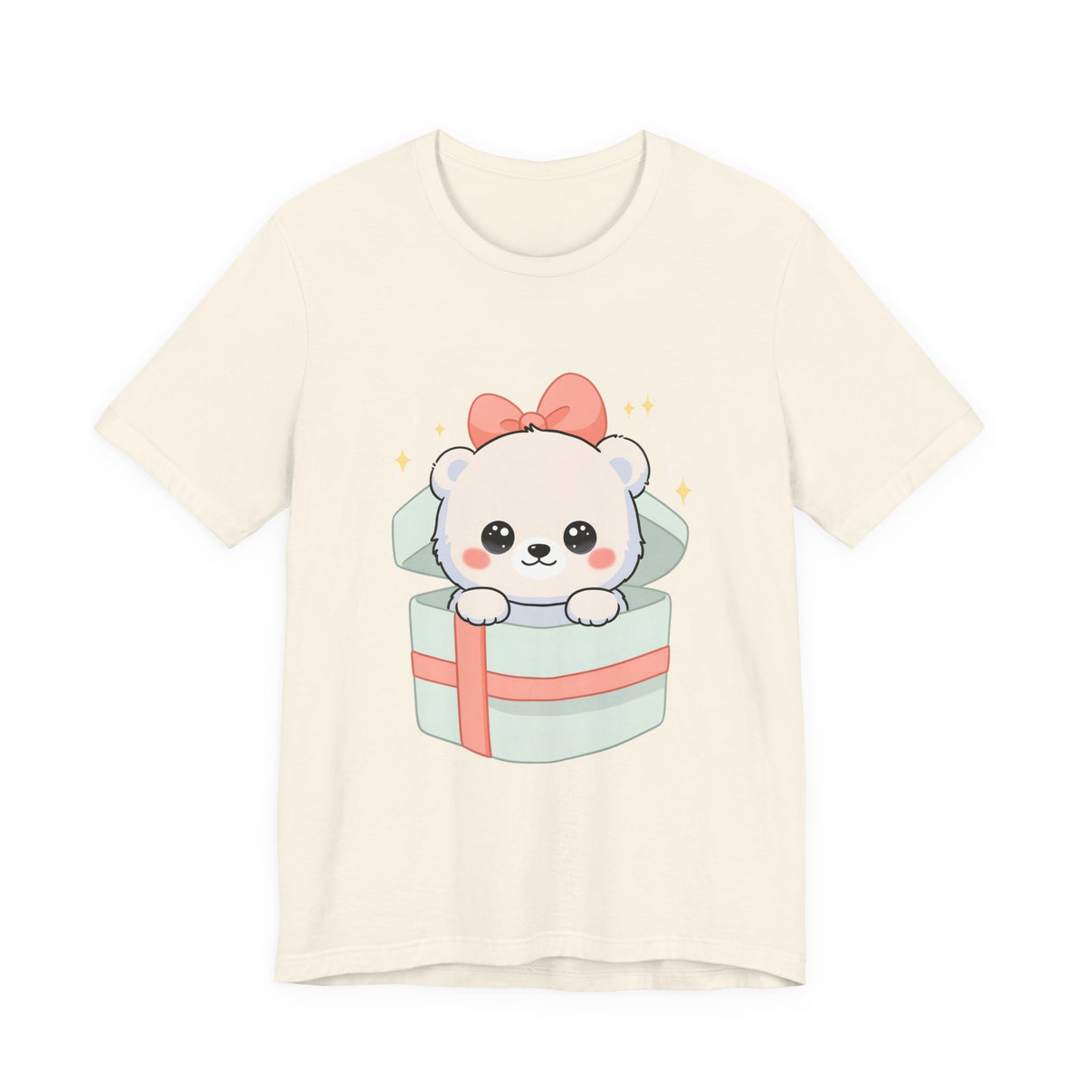 Kawaii Polar Bear Tee, Cute Gift Box Cub Unisex Shirt