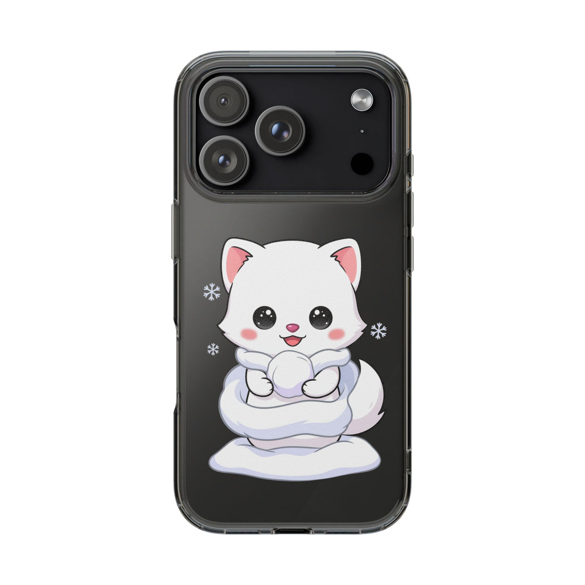 Kawaii Arctic Fox Phone Case, Cute Snow Day Gift
