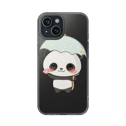 Kawaii Panda Clear Impact-Resistant Phone Case