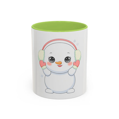 Kawaii Snowman Accent Coffee Mug for Cozy Winter Sips