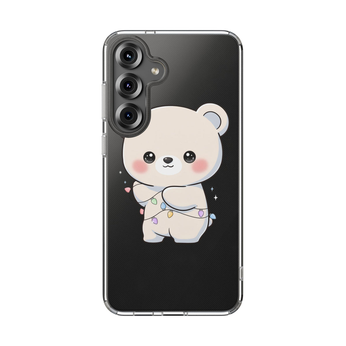 Kawaii Polar Bear Phone Case with Fairy Lights