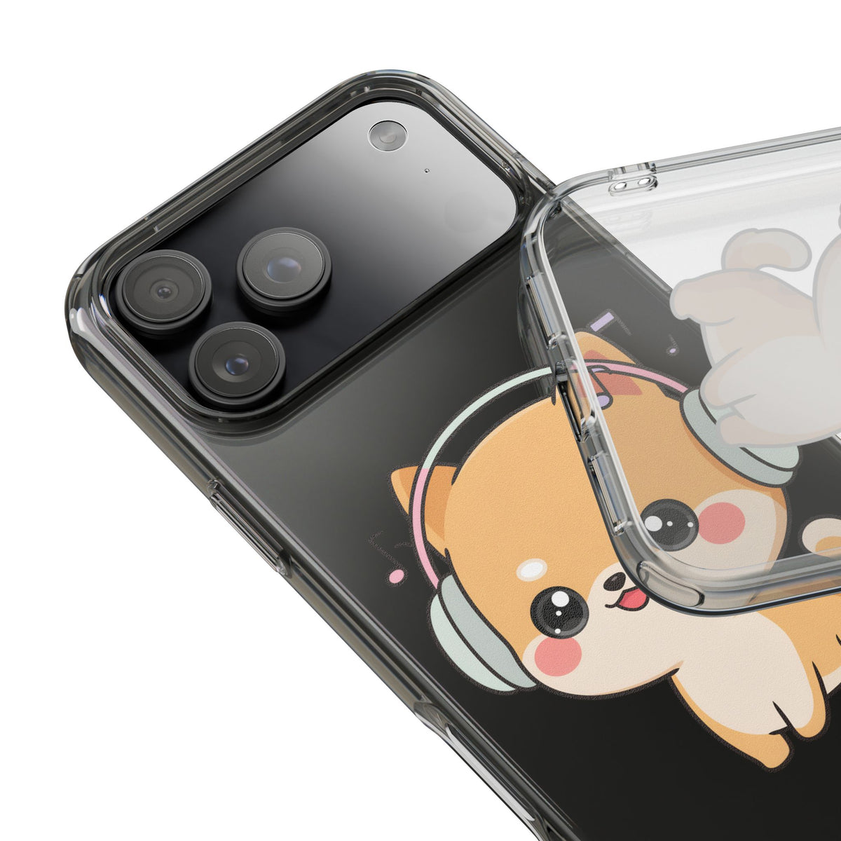 Kawaii Shiba Inu Phone Case – Music Lover Clear Case