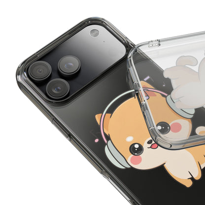Kawaii Shiba Inu Phone Case – Music Lover Clear Case