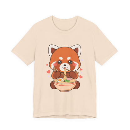 Kawaii Red Panda Ramen T-Shirt for Cozy Foodie Style